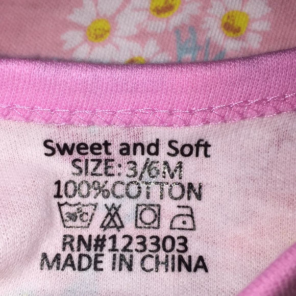 Sweet and Soft Infant Girls Diaper Shirt Size 3-6M - Picture 4 of 6